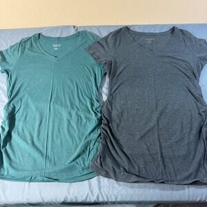 Isabel Maternity Liz Lange Maternity Ruched Side V Neck T Shirts Bundle Size S